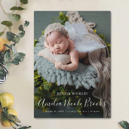 Siimple Modern Full Foto Baby Birth Ankündigung