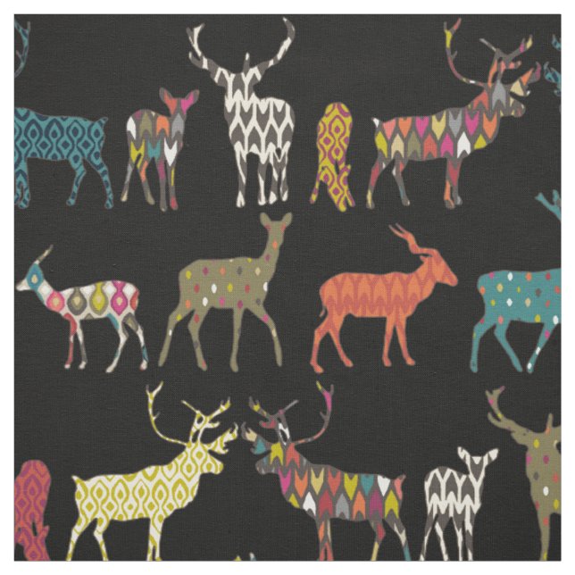 Sika-Hirsch schwarz Stoff (Muster)