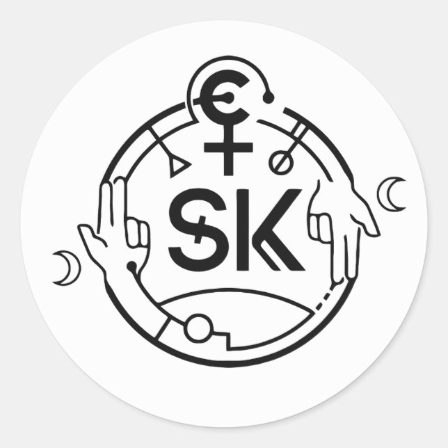 SiKe-schwarze Logo-Aufkleber Runder Aufkleber (Vorderseite)