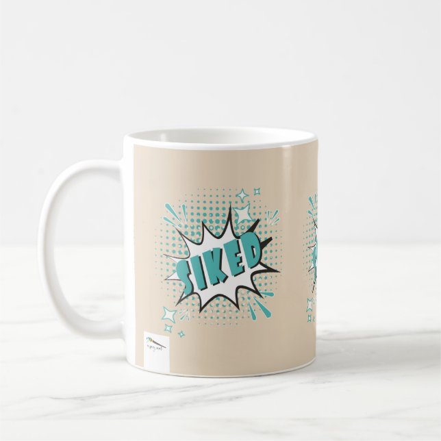 SIKED Comic Speech Bubble Meme Funny Creme Kaffeetasse (Links)