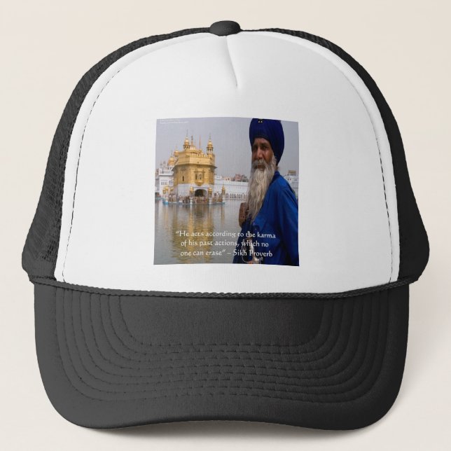 Sikh Aktien/Karma Proverb Truckerkappe (Vorderseite)