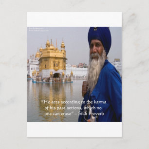Sikh-Aktionen/Karma-Sprichwort Postkarte