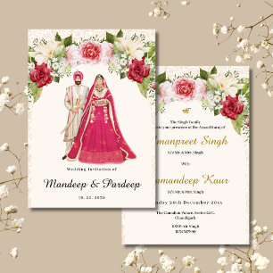 Sikh Hochzeitskarten Punjabi Hochzeitseinladung Einladung