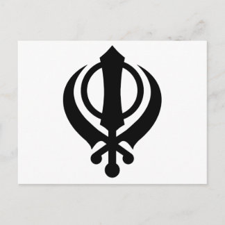 Sikh Khanda Black Postkarte