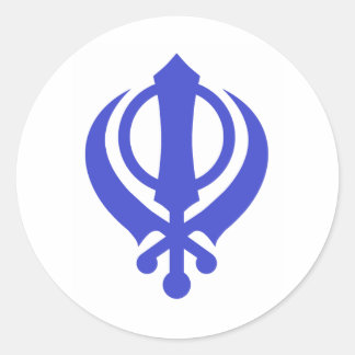 Sikh Khanda Blue Runder Aufkleber