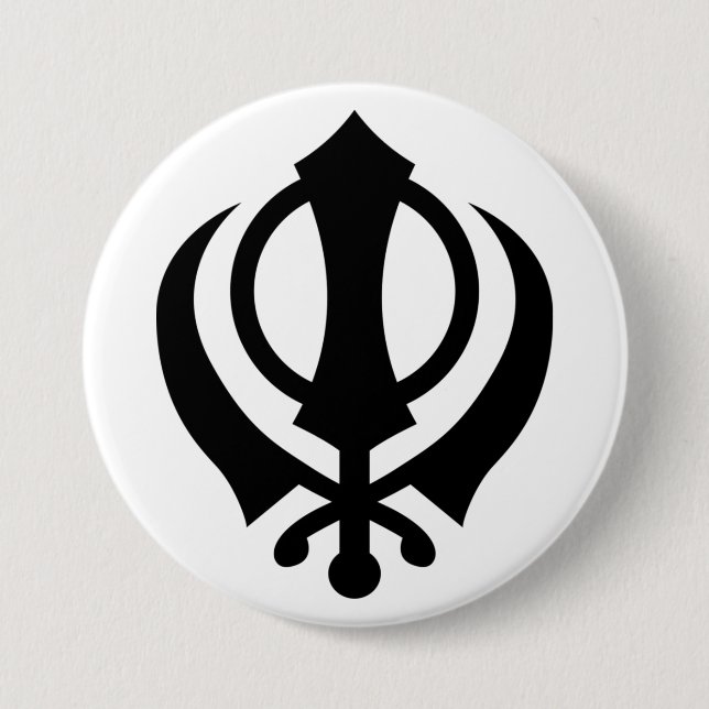 Sikh Khanda Button (Vorderseite)
