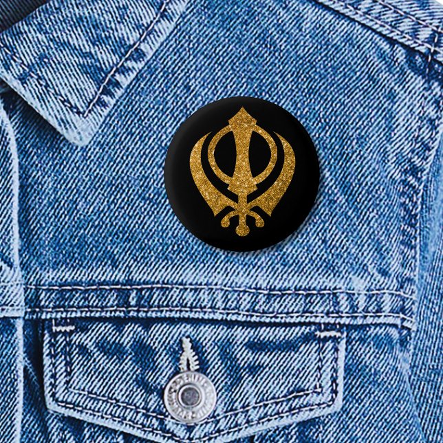 Sikh Khanda "Fearless & Free" Button (Von Creator hochgeladen)
