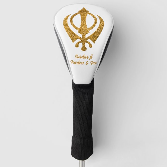 Sikh Khanda "Fearless & Free" Golf Headcover (Vorderseite)