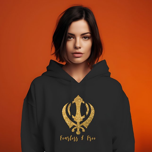 Sikh Khanda "Fearless & Free" Hoodie (Von Creator hochgeladen)