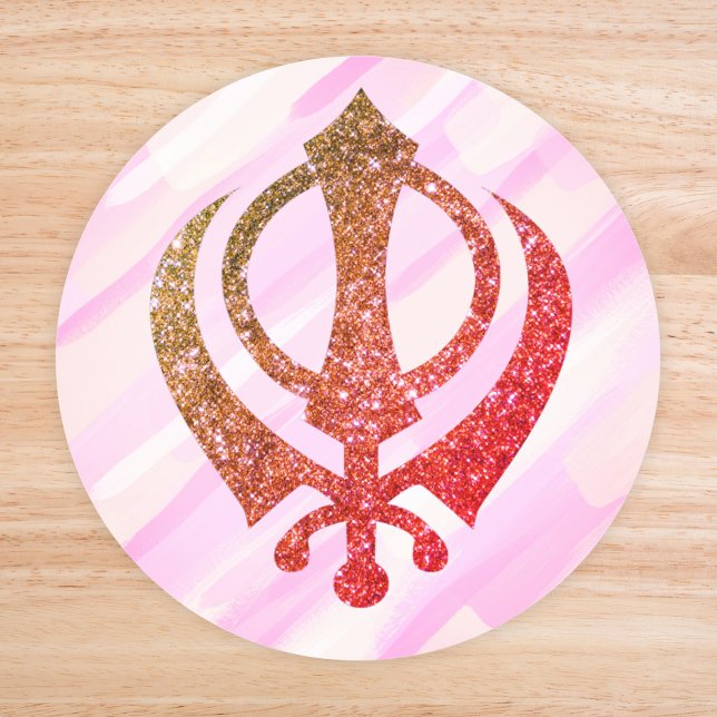 Sikh Khanda "Fearless & Free" Runder Aufkleber (Von Creator hochgeladen)