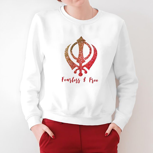 Sikh Khanda "Fearless & Free" Sweatshirt (Von Creator hochgeladen)