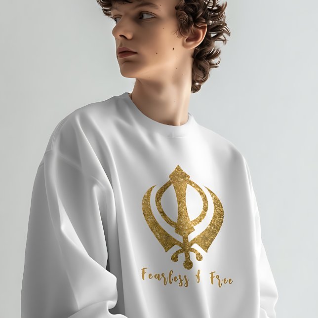 Sikh Khanda "Fearless & Free" Sweatshirt (Von Creator hochgeladen)