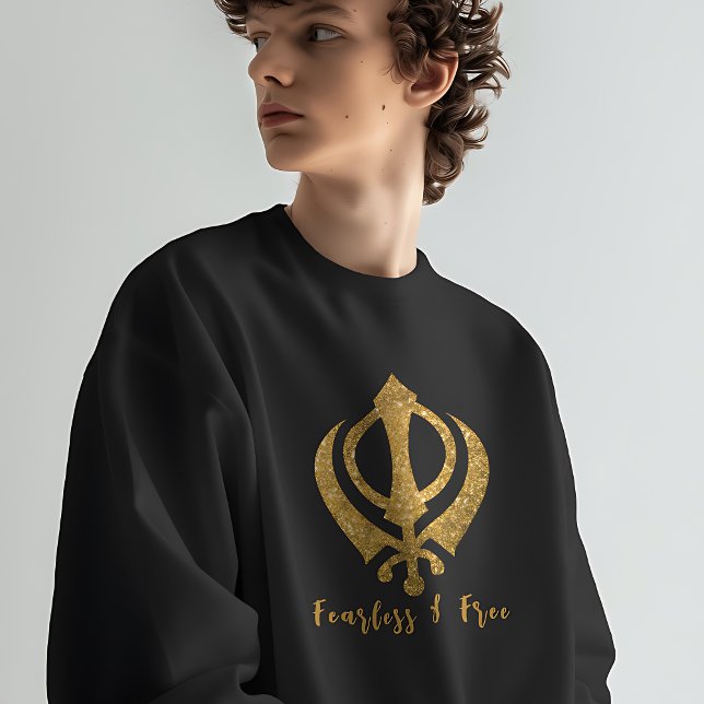 Sikh Khanda "Fearless & Free" Sweatshirt (Von Creator hochgeladen)