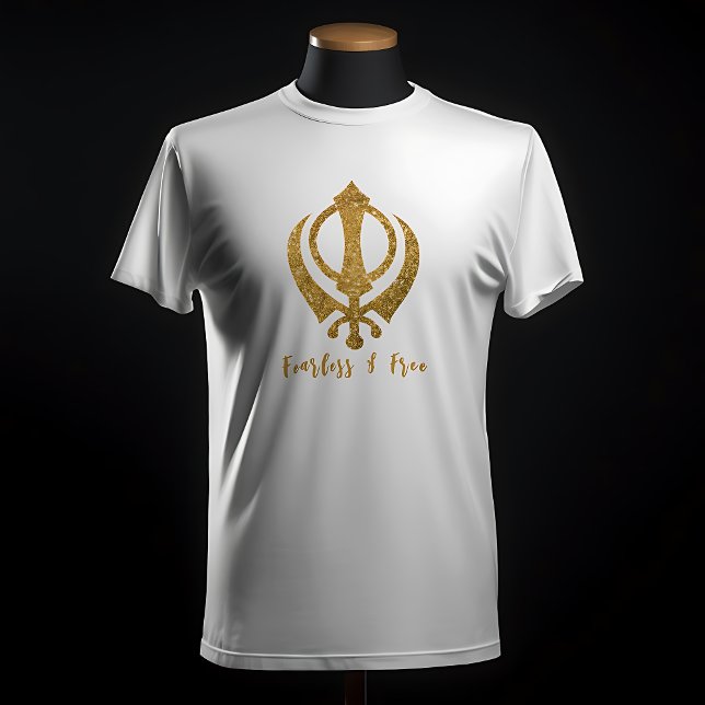 Sikh Khanda "Fearless & Free" T-Shirt (Von Creator hochgeladen)