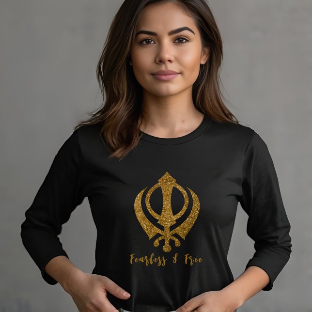 Sikh Khanda "Fearless & Free" T-Shirt (Von Creator hochgeladen)