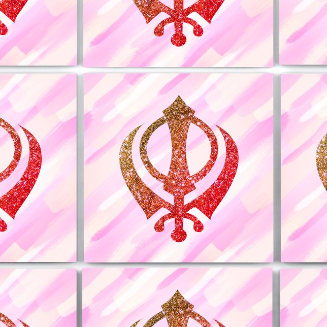 Sikh Khanda Glittery Symbol Fliese (Von Creator hochgeladen)