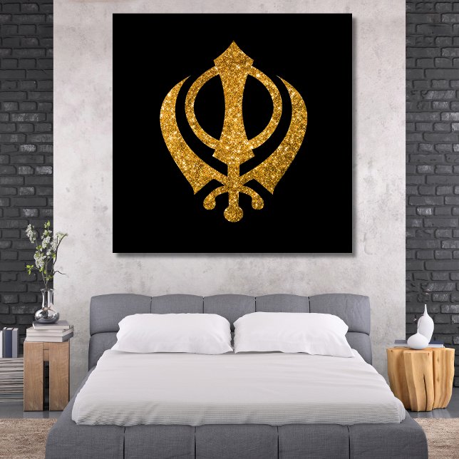 Sikh Khanda Glittery Symbol Leinwanddruck (Von Creator hochgeladen)
