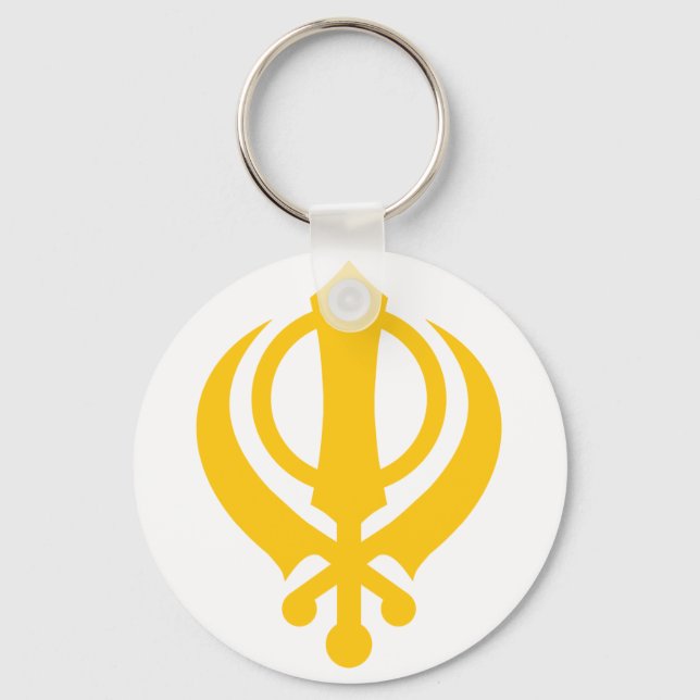 Sikh Khanda Gold Schlüsselanhänger (Vorderseite)