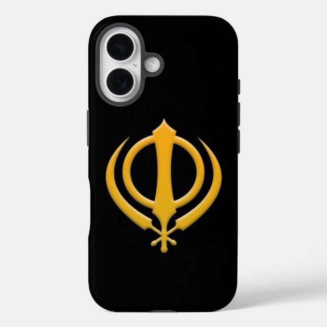 Sikh Khanda iPhone 16 Hülle (Rückseite)