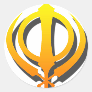 Sikh Khanda Khalsa Sikhism Punjabi Runder Aufkleber