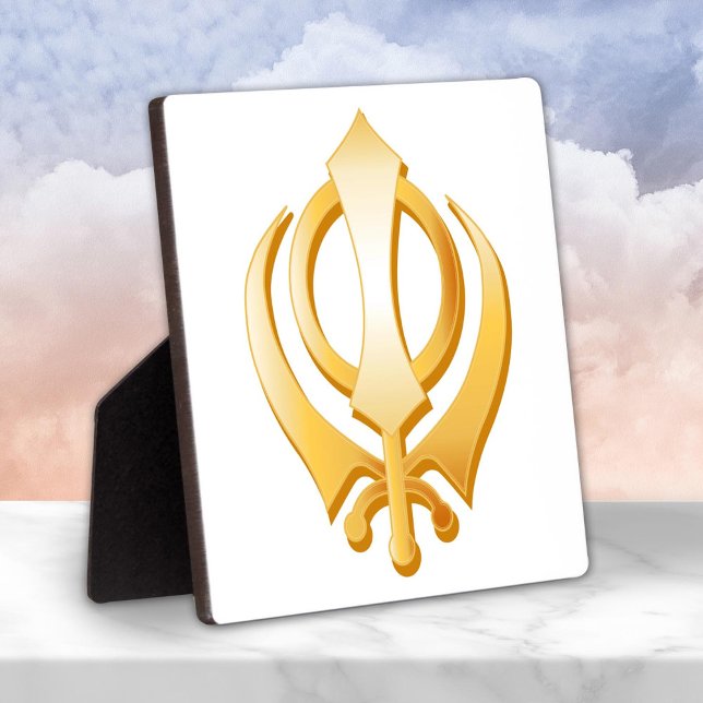 Sikh Symbol Fotoplatte (Sikh Plaque,
Gold Khanda, symbol of the Sikh religion. )