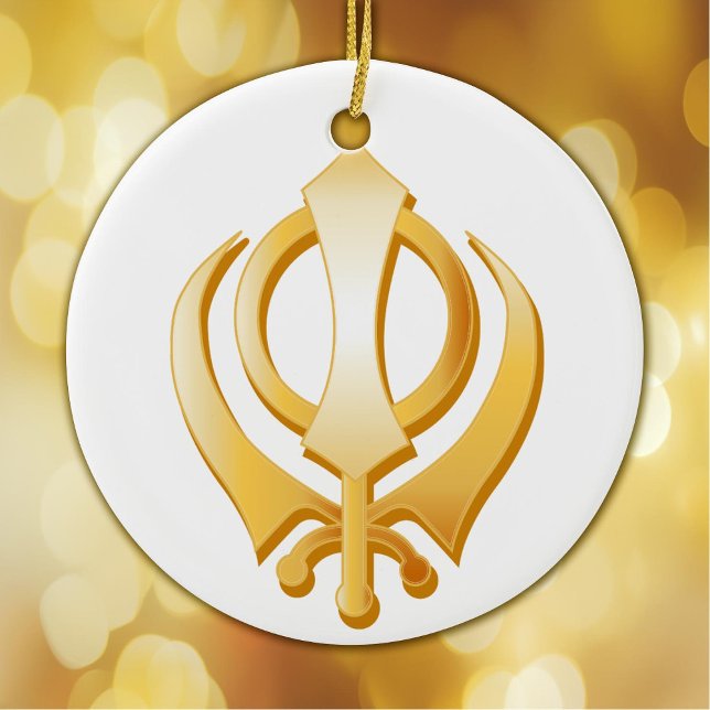 Sikh Symbol Keramikornament (Golden Khanda, faith symbol of the Sikh religion. Peace.)