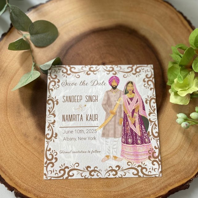 Sikh wedding Illustration Flat Card (Von Creator hochgeladen)