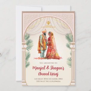 Sikh wedding lädt Digital Punjabi Einladungen ein