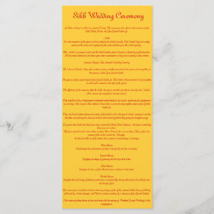 Sikh Wedding Programm