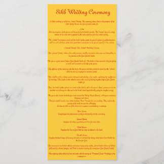 Sikh Wedding Programm