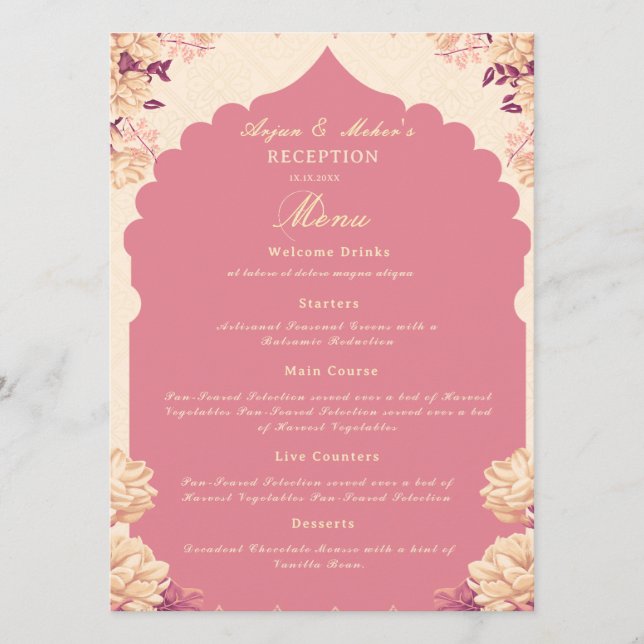 Sikh Wedding Reception Menu | budget Flat Menu (Devant)
