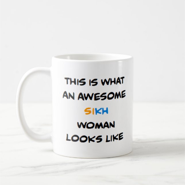 sikh woman, awesome coffee mug (Gauche)