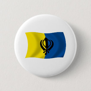 Sikhismus-Flagge-Button Button