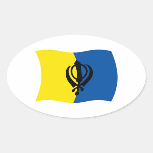 Sikhismus-Flaggen-Aufkleber Ovaler Aufkleber