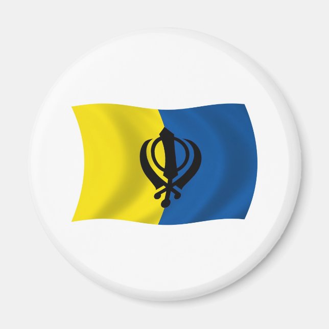 Sikhismus-Flaggenmagnet Magnet (Vorne)