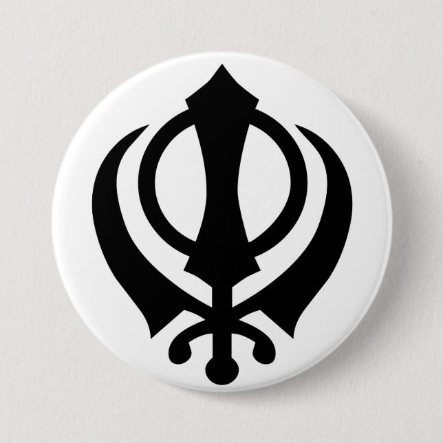 SikhKhanda Knopf Button (Vorderseite)