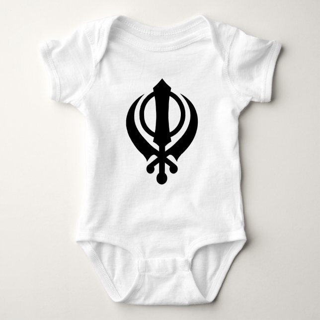 SikhKhanda Schwarzes Baby Strampler (Vorderseite)