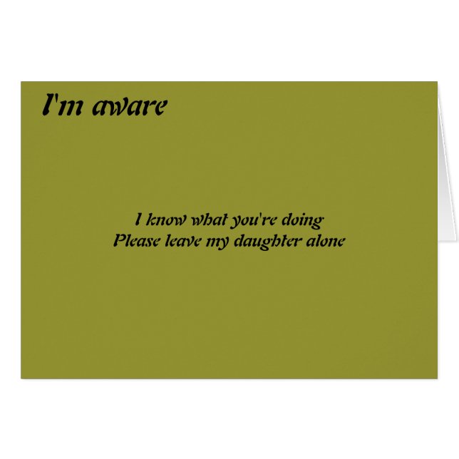 S'il vous plaît, laissez ma fille seule (Devant horizontal)