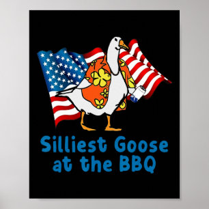 Silarly Goose bei Grillen American Flag Animal Poster