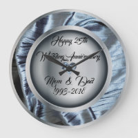 Silber 25. Hochzeitstag Mauer Uhr
