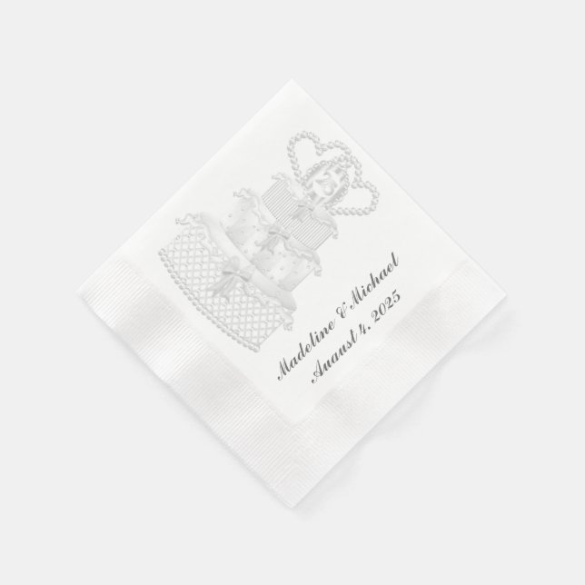 Silber, 25. Hochzeitstag Serviette (Ecke)