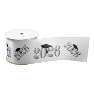 Silber-Abschlussklasse 2026 Satinband