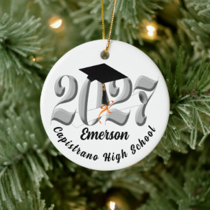 Silber Abschlussklasse 2027 Foto Abitur Keramik Ornament