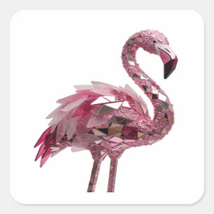 Silber-Abstraktkunst-Geschenk-Aufkleber Quadratischer Aufkleber