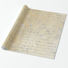 Silber Alte Handschrift auf goldtexturiertem Table Geschenkpapier