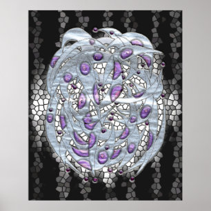 Silber auf Buntglas Poster