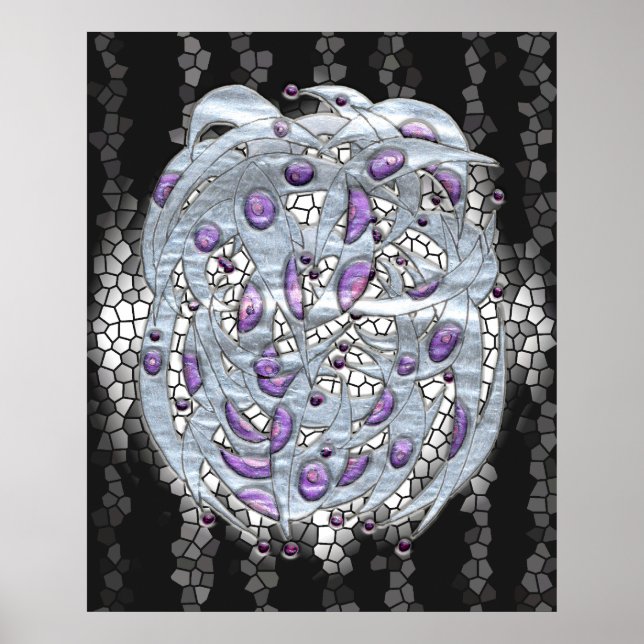 Silber auf festem Glas Poster (Vorne)