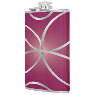 Silber auf Magenta Flachmann