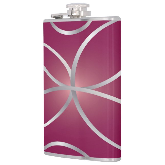 Silber auf Magenta Flachmann (Links)