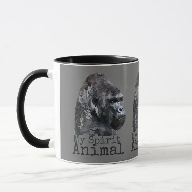 Silber Back Gorilla Spirit Tier Tasse (Links)
